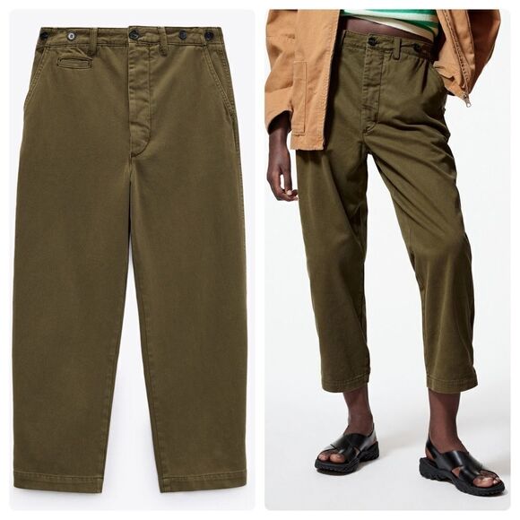 Zara COTTON PANTS WITH POCKETS NEW - Picture 1 of 12